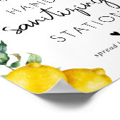 Poster Station de désinfection des mains Citrons (Coin)