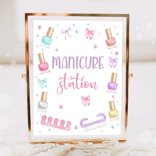 Poster Station de manucure Mani-Pedi Fête Pédicure Spa Fi