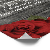 Poster Station de photo de mariage aux roses rouges rusti (Coin)