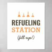 Poster Station de ravitaillement Symbole de table de fête (Devant)