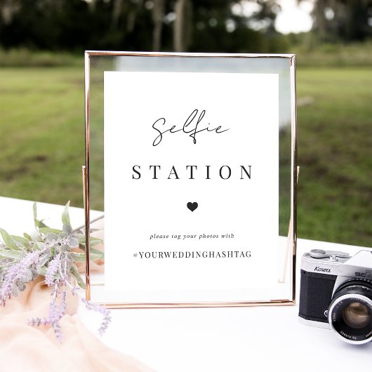 Poster Station de selfie de mariage minimal moderne & has
