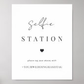 Poster Station de selfie de mariage minimal moderne & has (Devant)