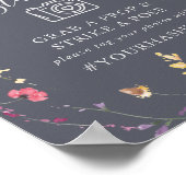 Poster Station de selfie florale sauvage bleue classique  (Coin)