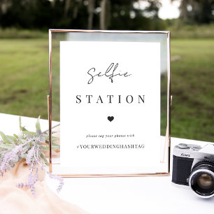 Poster Station de selfie moderne et minimale pour mariage