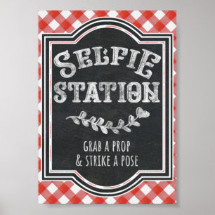 Poster Station de selfie pour la fête de fiançailles du c
