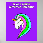 Poster Station de Selfie Unicorn Rainbow (Devant)