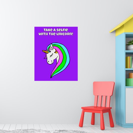 Poster Station de Selfie Unicorn Rainbow (Pépinière 1)