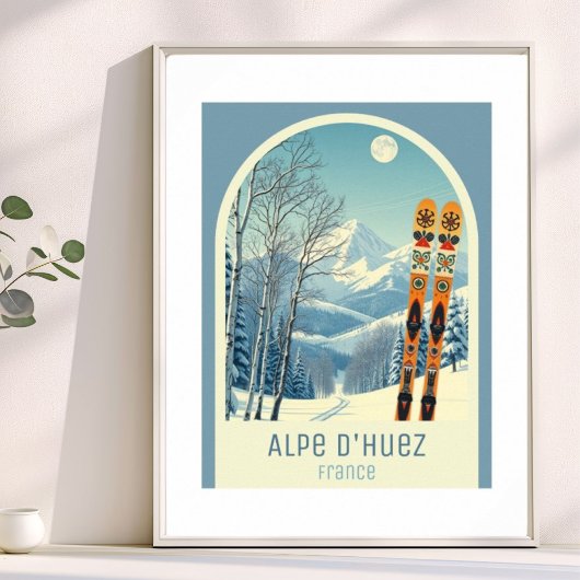 Poster Station de ski Alpe d'Huez France