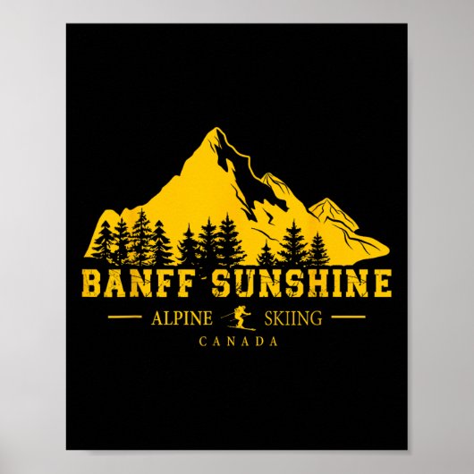 Poster Station de ski alpin Banff Sunshine Canada (Devant)