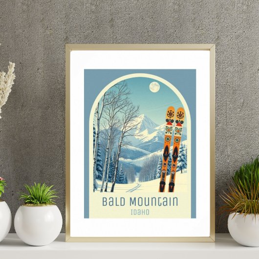 Poster Station de ski Bald Mountain Idaho