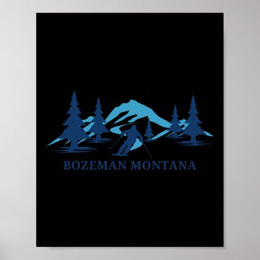 Poster Station de ski Bozeman Montana Ski (Devant)