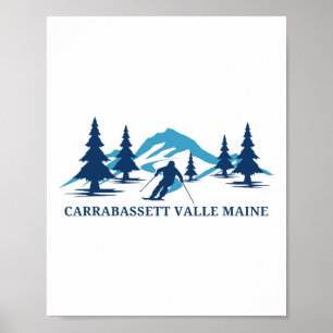 Poster Station de ski Carrabett Valley Maine Ski Skieur