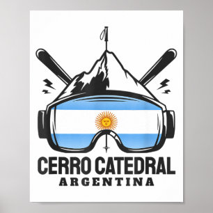 Poster Station de ski Cerro Catedral argentine ski rétro