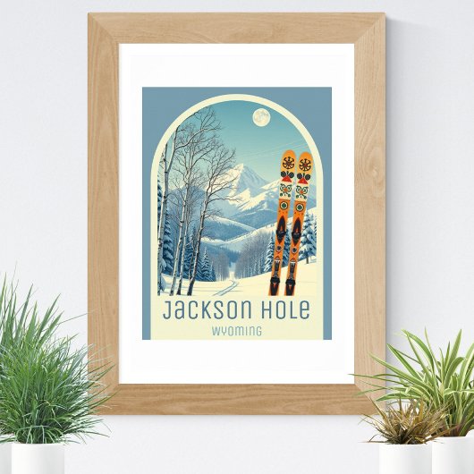 Poster Station de ski de Jackson Hole Wyoming