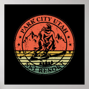 Poster Station de ski de Park City Utah vintage