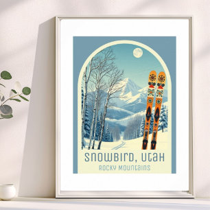 Poster Station de ski de Snowbird Utah montagnes rocheuse