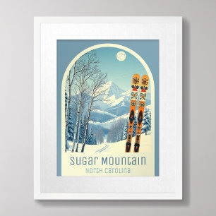 Poster Station de ski de Sugar Mountain Caroline du Nord