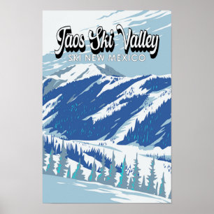 Poster Station de ski de Taos Ski Valley hiver Nouveau-Me