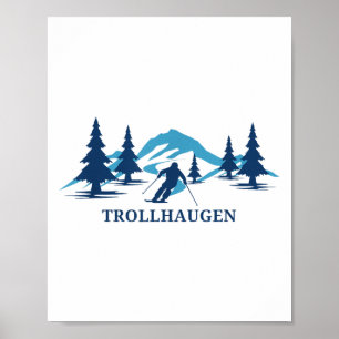 Poster Station de ski de Trollhaugen Wisconsin Ski de ski