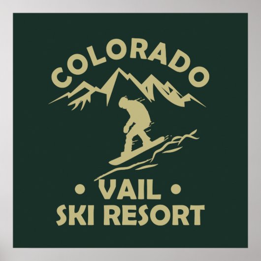 Poster Station de ski de Vail Colorado (Devant)