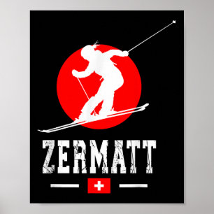 Poster Station de ski de Zermatt Alpes Montagnes suisses