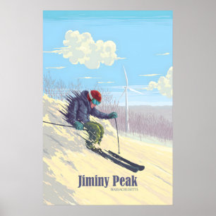 Poster Station de ski Jiminy Peak Massachusetts USA Voyag
