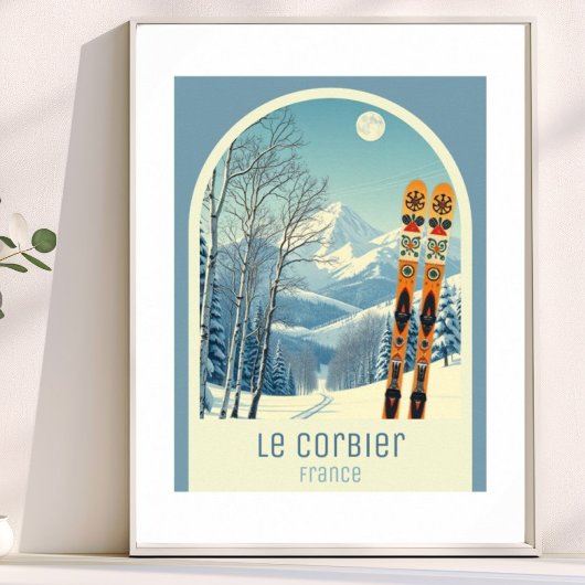Poster Station de ski Le Corbier France 