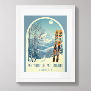 Poster Station de ski Mammoth Mountain Californie 
