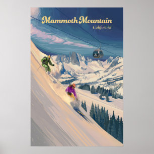 Poster Station de ski Mammoth Mountain Californie Voyage