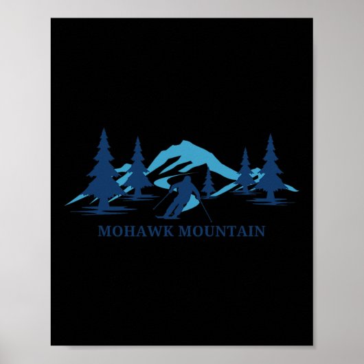 Poster Station de ski Mohawk Mountain Skiing Skieur (Devant)
