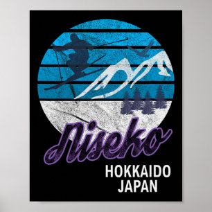 Poster Station de ski Niseko Hokkaido Island Japon Snowbo