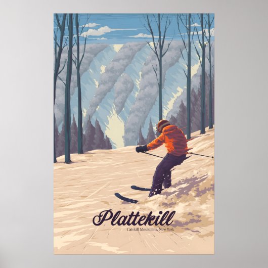 Poster Station de ski Plattekill Catskill Mountains NY US (Devant)