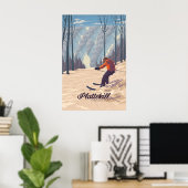 Poster Station de ski Plattekill Catskill Mountains NY US (Bureau à domicile)
