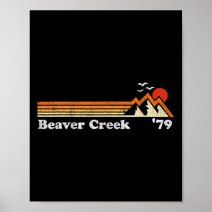 Poster Station de ski Retro Beaver Creek Colorado Snowboa