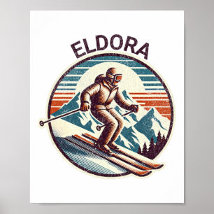 Poster Station de ski Retro Vintage Eldora Colorado Stati
