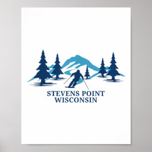 Poster Station de ski Stevens Point Wisconsin Ski Resort