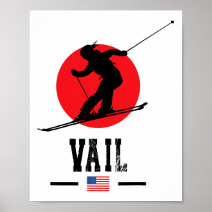 Poster Station de ski Vail Usa Montagnes Rocheuses Ski am