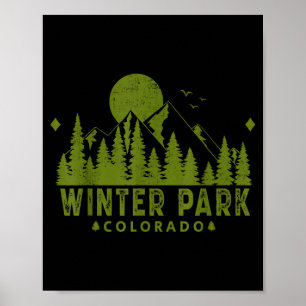 Poster Station de ski vintage hiver park colorado co mont