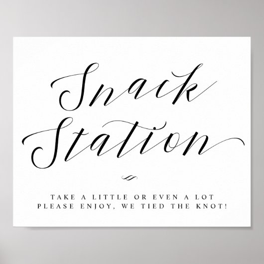 Poster Station de snack chic Baby Shower ou Signe de mari (Devant)