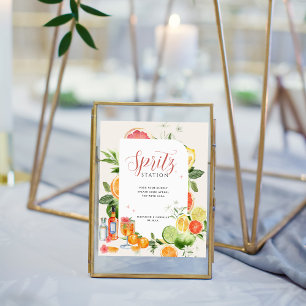 Poster Station de Spritz Boisson Signature de Mariage