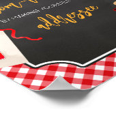 Poster Station d'enveloppe de Baby shower BBQ En vichy ro (Coin)