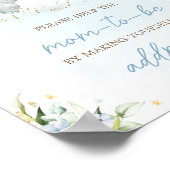 Poster Station d'enveloppe de Baby shower Blue Floral Ele (Coin)