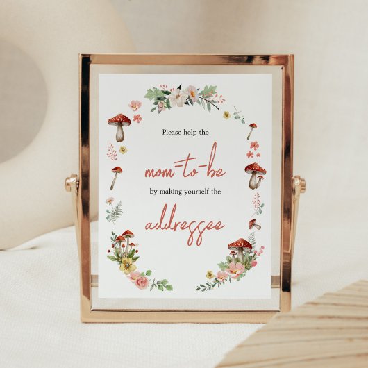 Poster Station d'enveloppe de champignons Fleurs sauvages