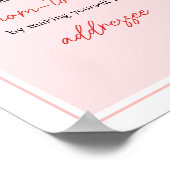 Poster Station d'enveloppe du Baby shower de fraises roug (Coin)