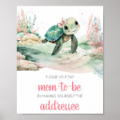 Poster Station d'enveloppe du Baby shower de tortue de me (Devant)