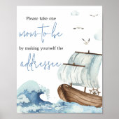 Poster Station d'enveloppe du Baby shower nautique (Devant)