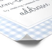 Poster Station d'enveloppe En vichy bleu classique (Coin)