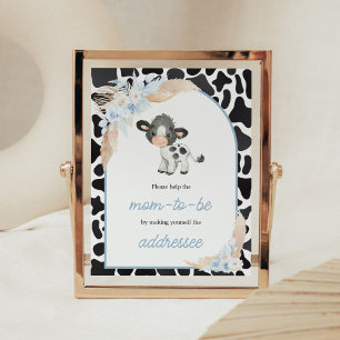 Poster Station d'enveloppes pour bébés Blue Boho Highland