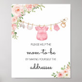 Poster Station d'enveloppes pour bébés filles douces (Devant)