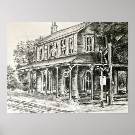 Poster "Station Dépôt de Roger dans l'Ohio" - Crayon (Devant)
